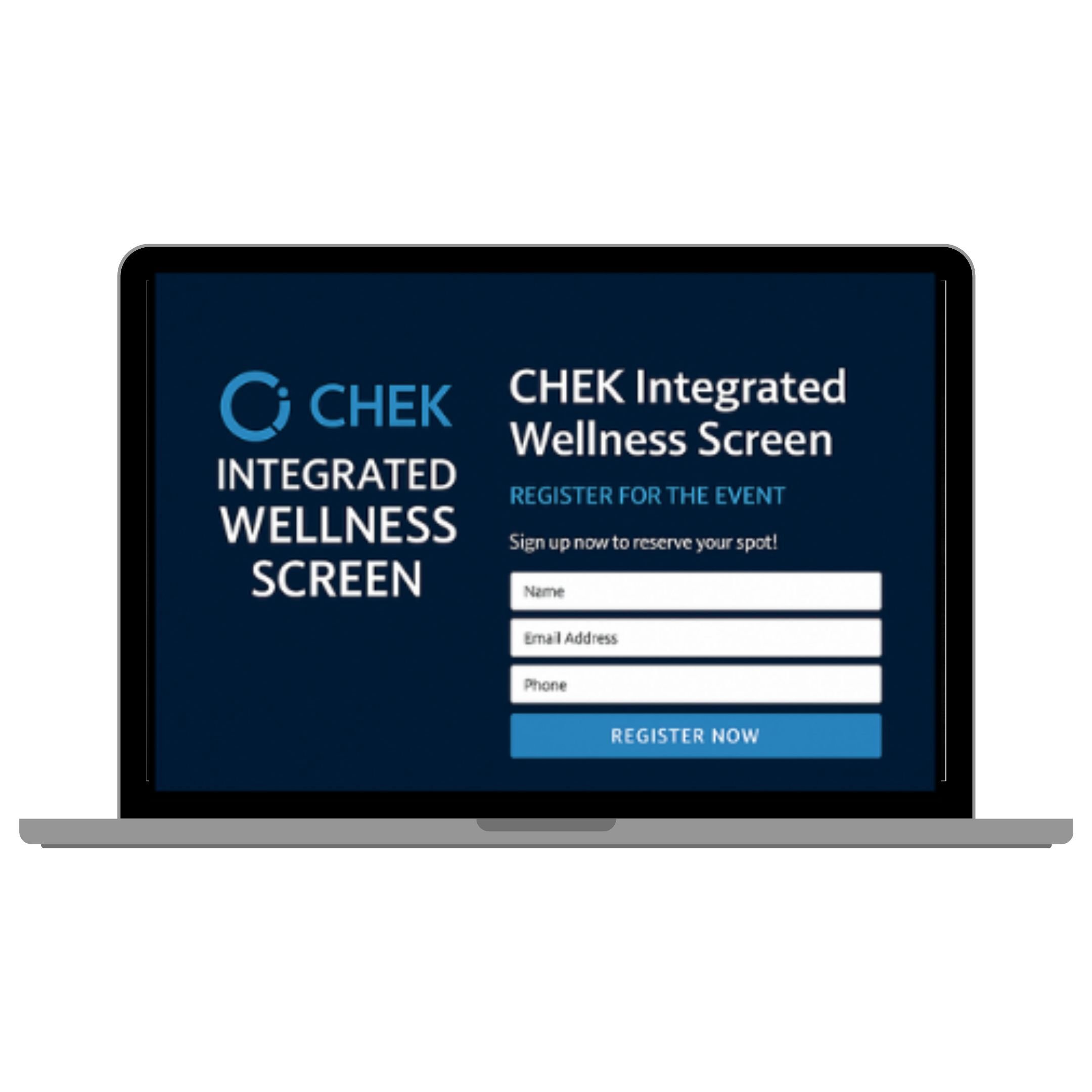Integrated Wellness Screen Sign-Up Page